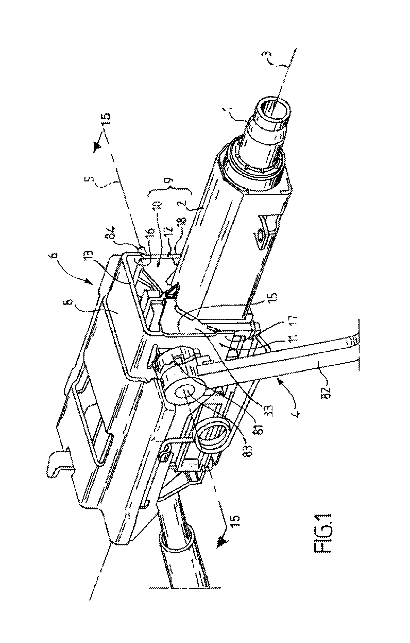 Energy absorption position-keeping device in an automotive vehicle steering column