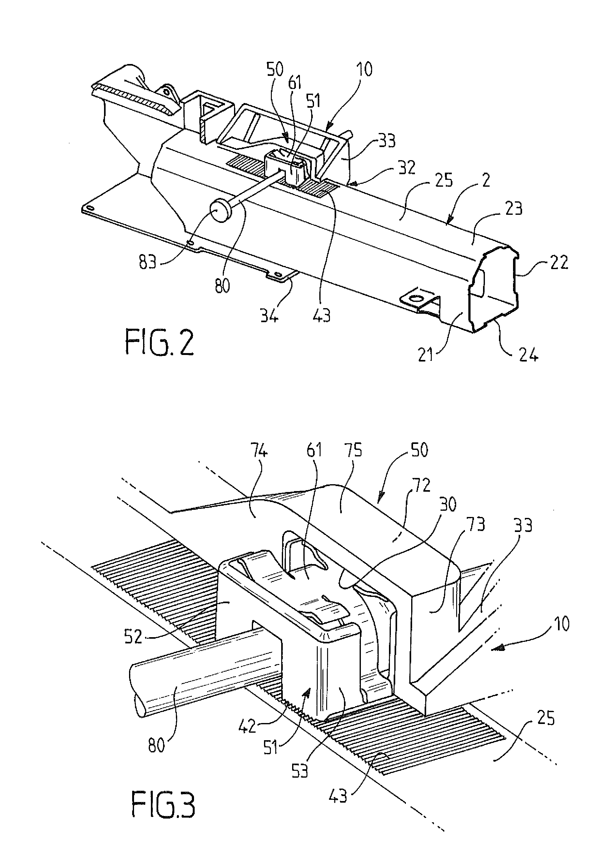 Energy absorption position-keeping device in an automotive vehicle steering column