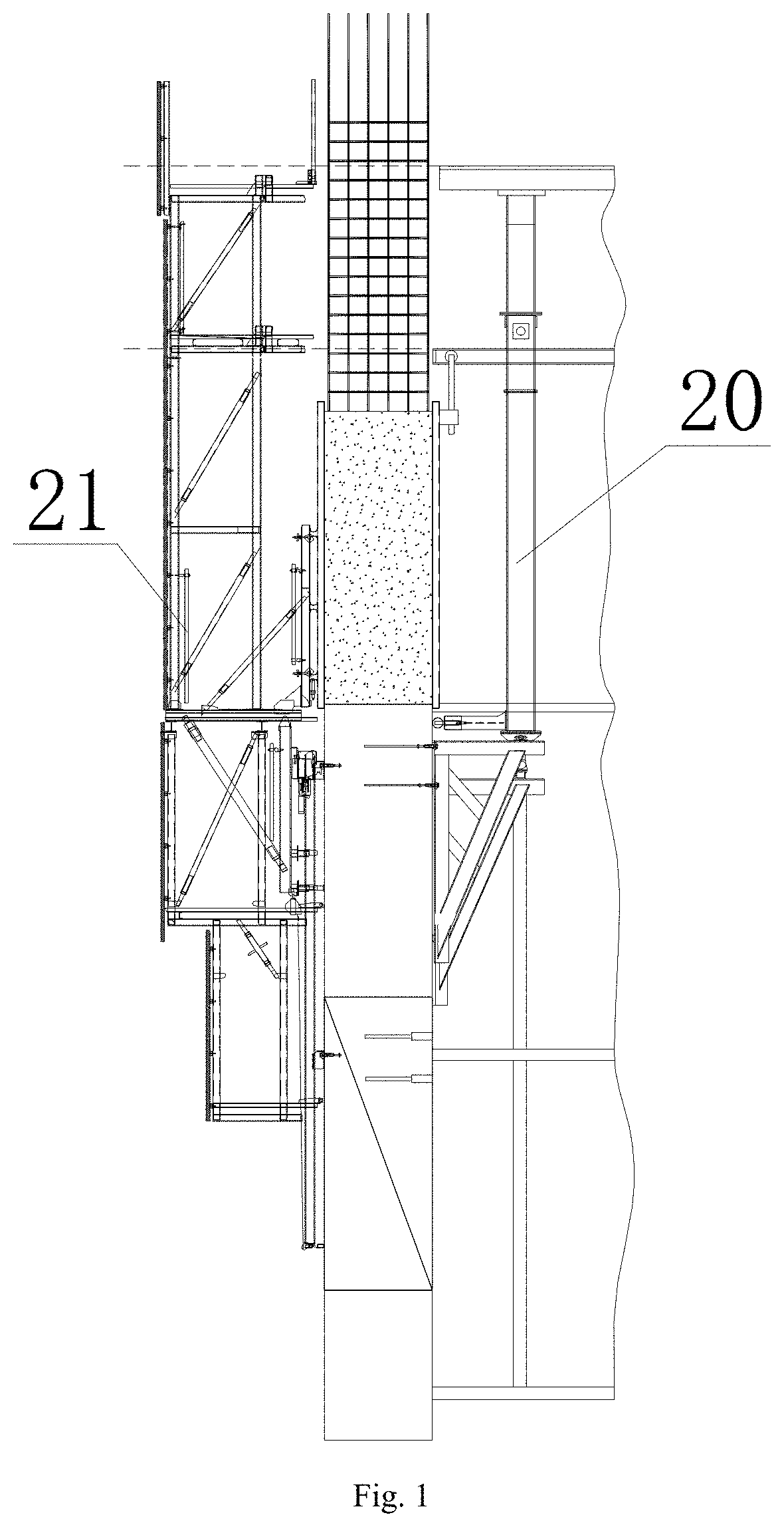 Integrated formwork system for construction of super high-rise building