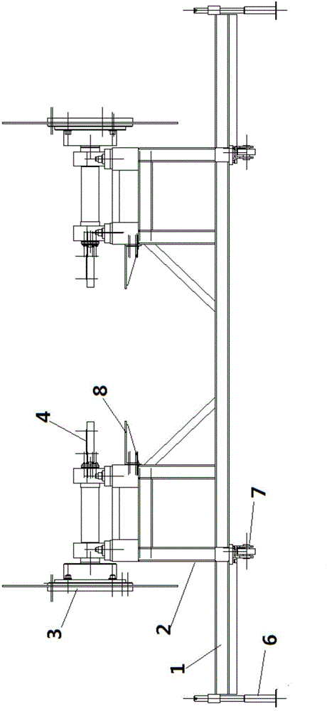 Paint-coating and overturning device for small wind power generation blades