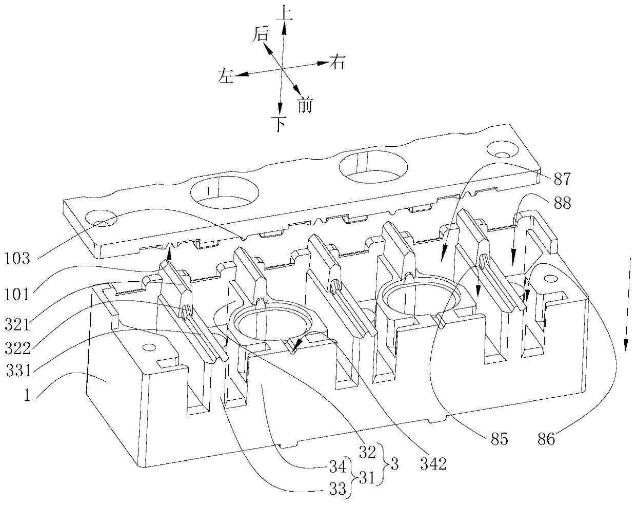 Static-contact set for switch machine and automatic shutter