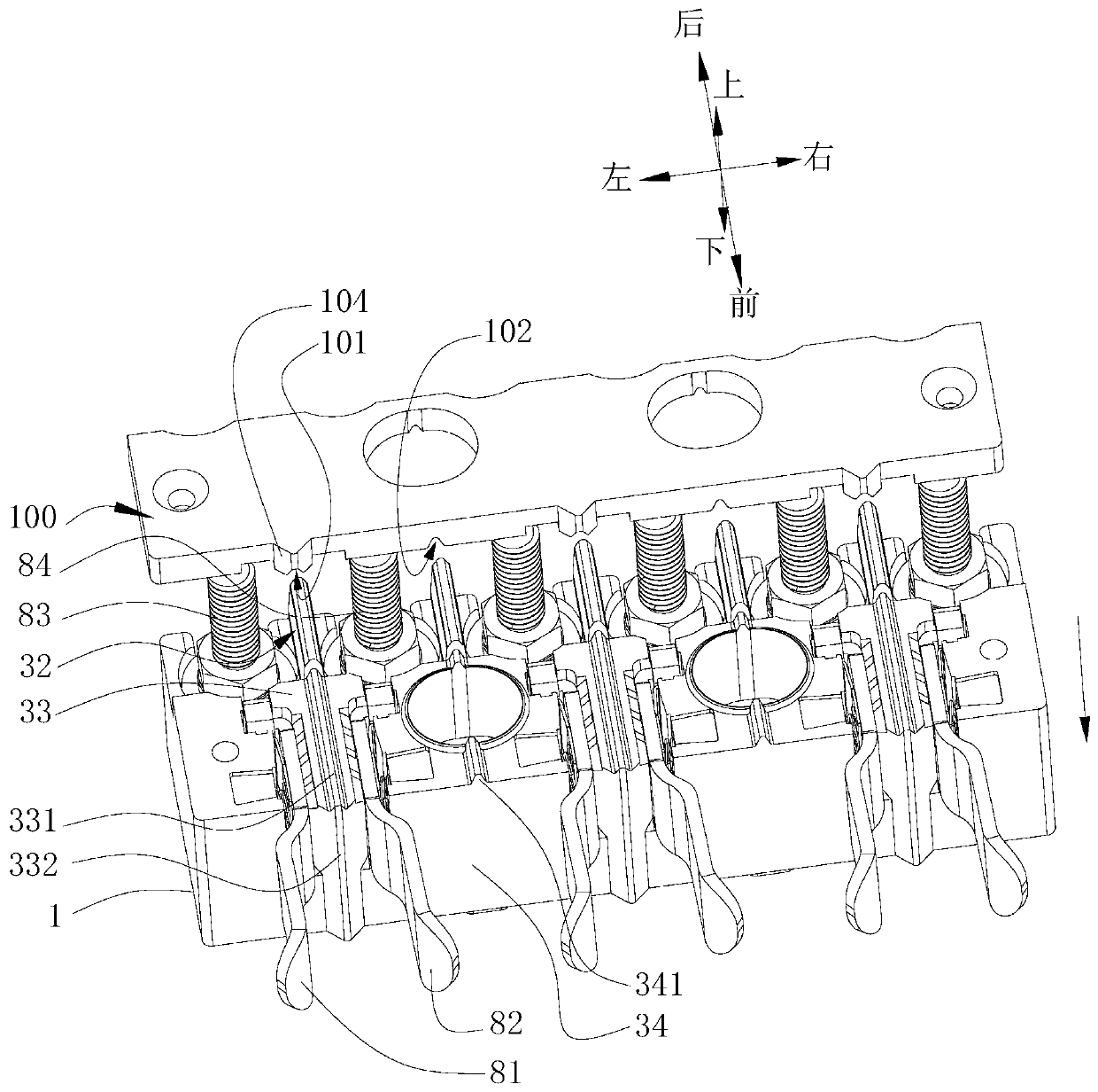 Static-contact set for switch machine and automatic shutter