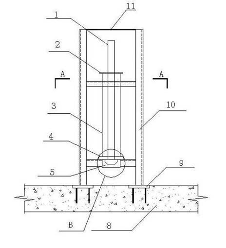 Construction method for split burying of large T-shaped sleeve bolt