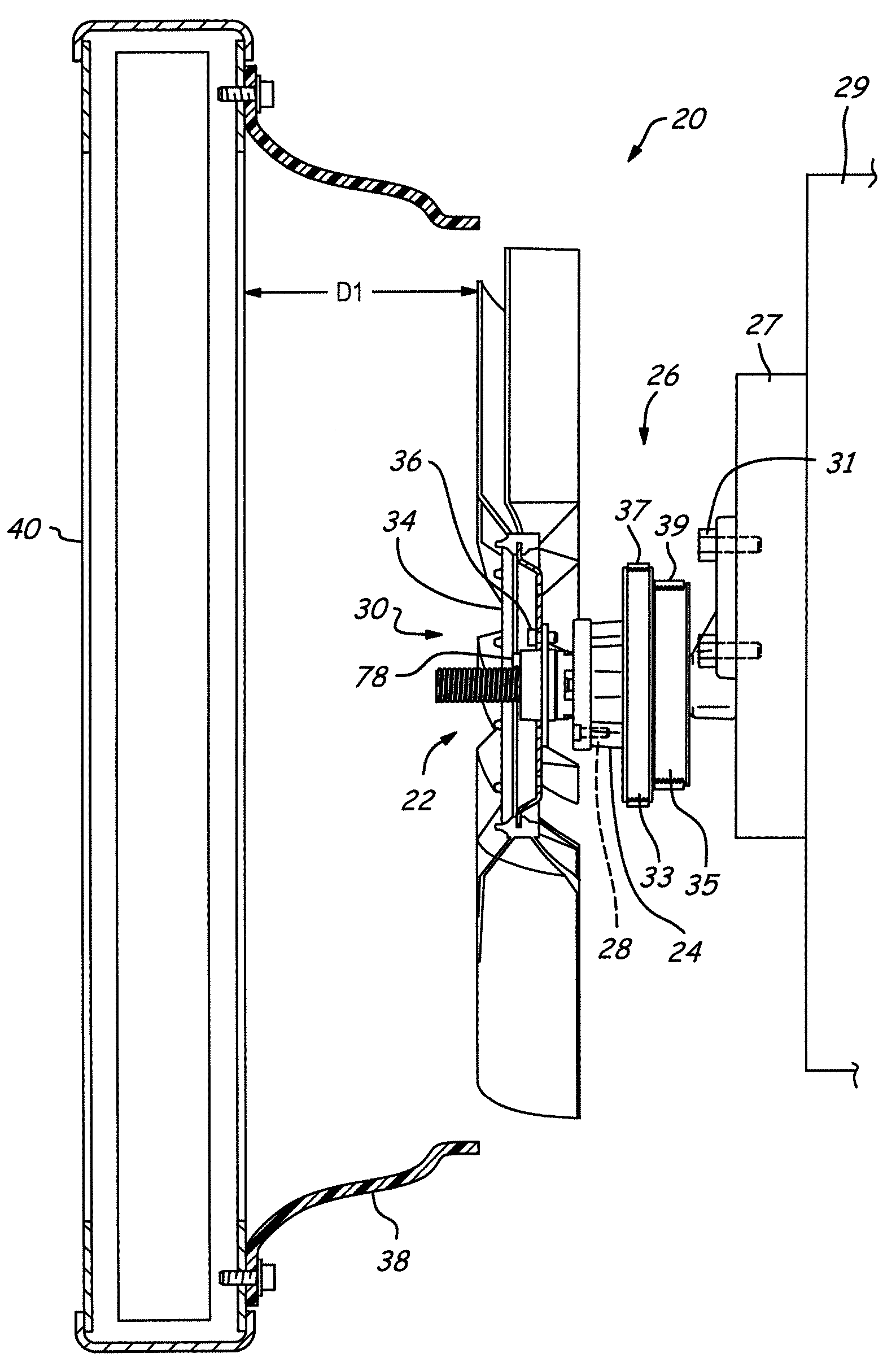 Fan penetration feature for in-vehicle testing