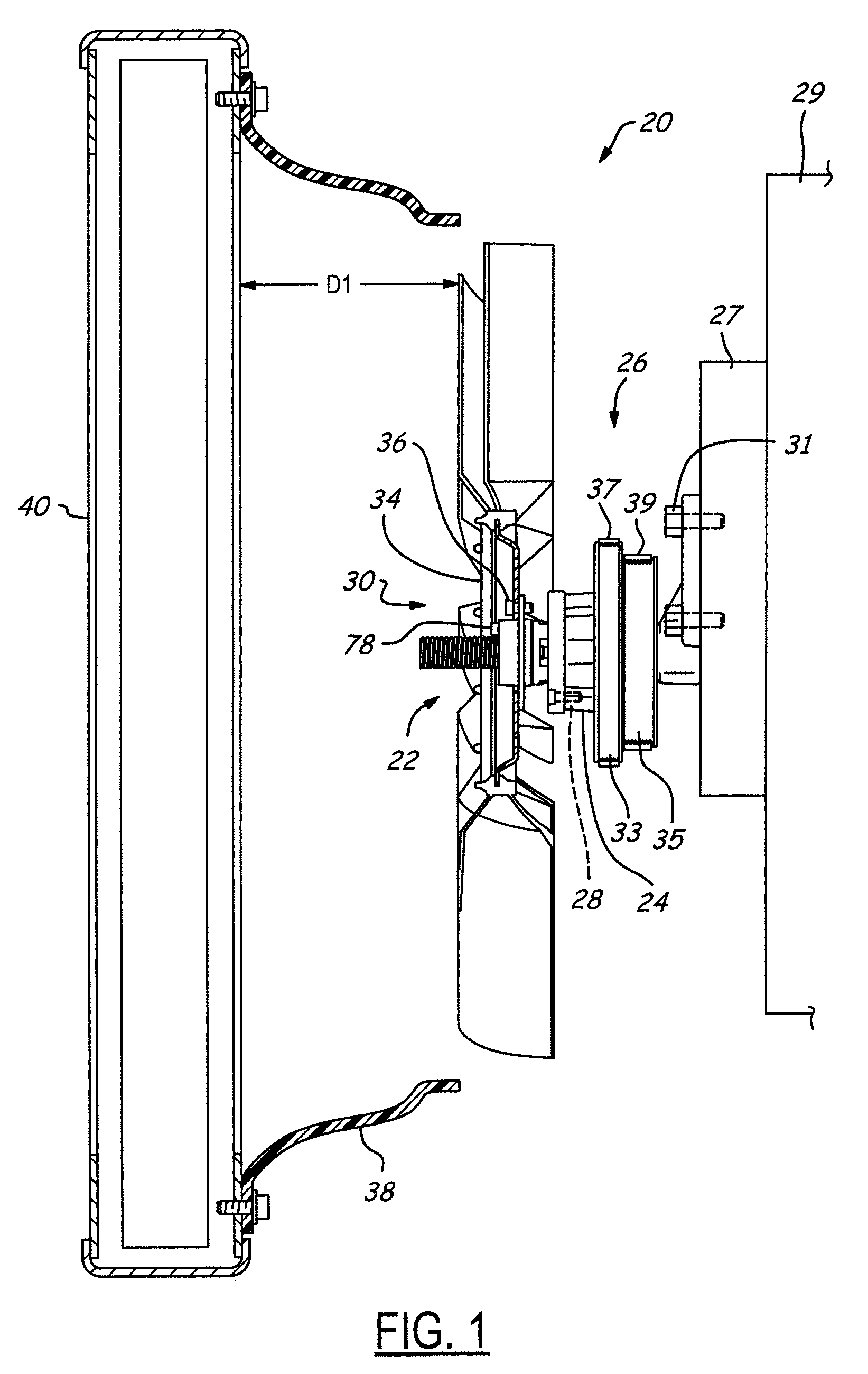 Fan penetration feature for in-vehicle testing