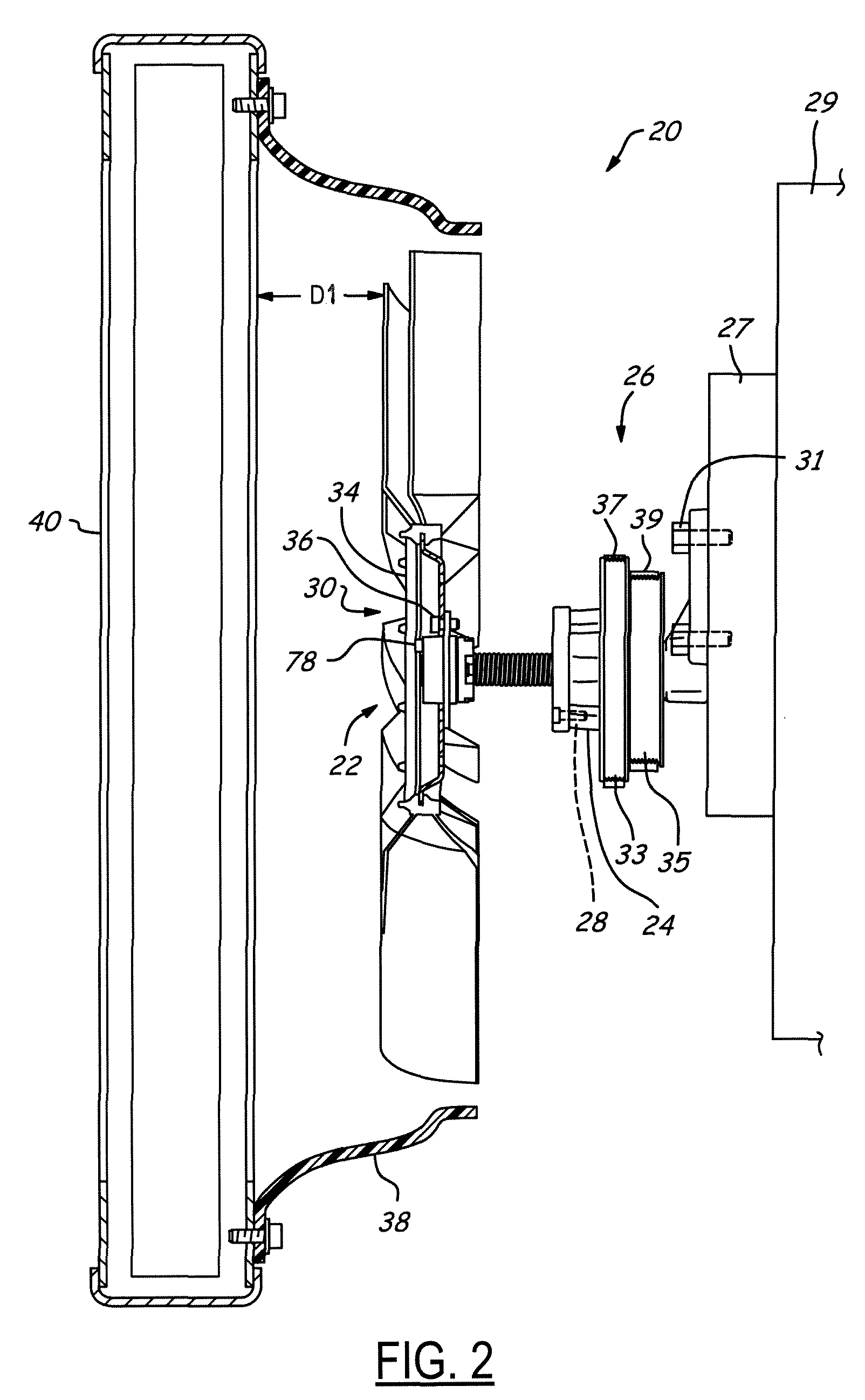 Fan penetration feature for in-vehicle testing