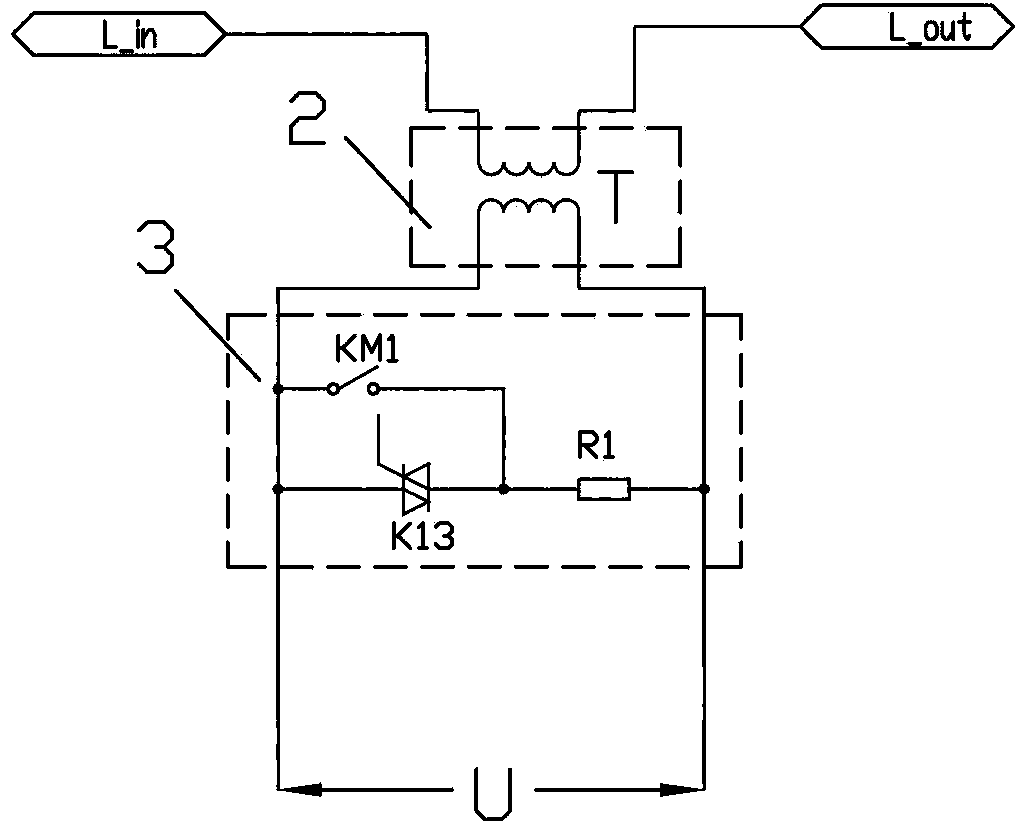 Compensation transformer device with counter impact preventing function