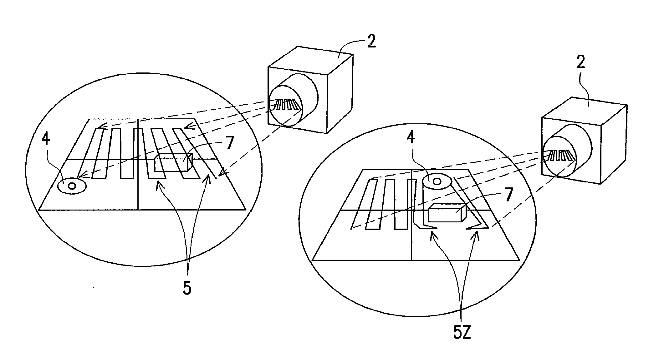 Visual navigation system and method based on structured light