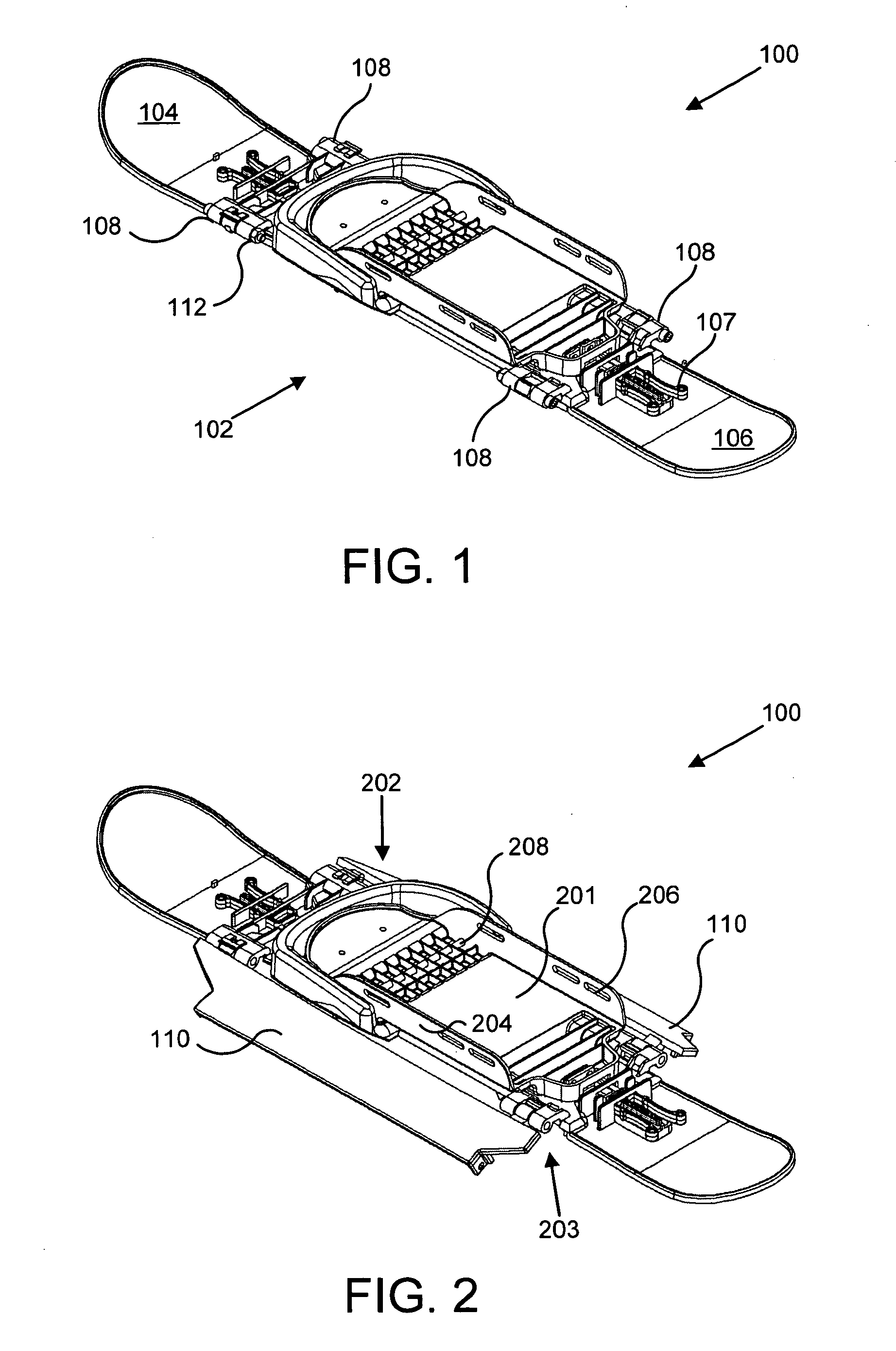 Configurable snowshoe and ski device