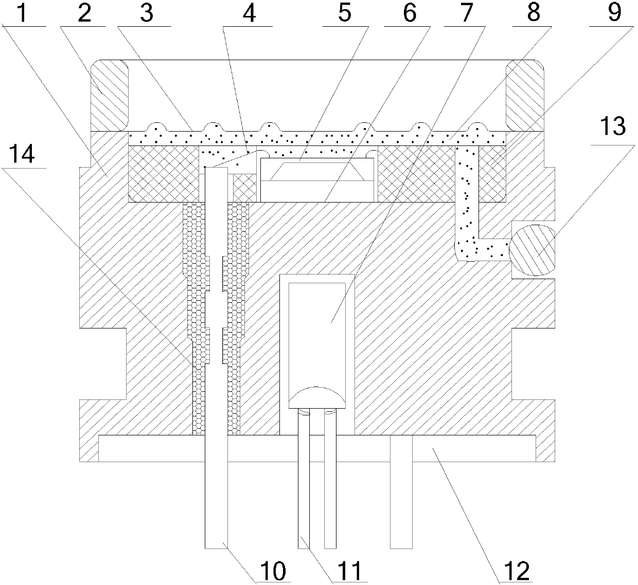 High-temperature pressure and temperature integrated composite sensor