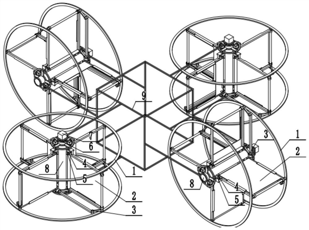 Four-synchronous parallelogram transmission roller shutter rotary wing unmanned aerial vehicle