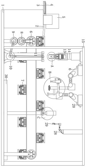 Production equipment with acute angle passivation function for crescent child and mother parts