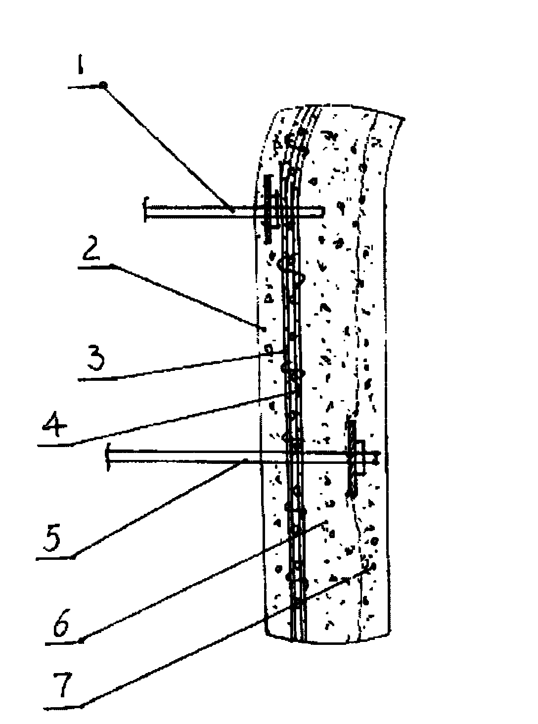 Tensile reinforcement concrete spray body supporting method for deep soft roadway