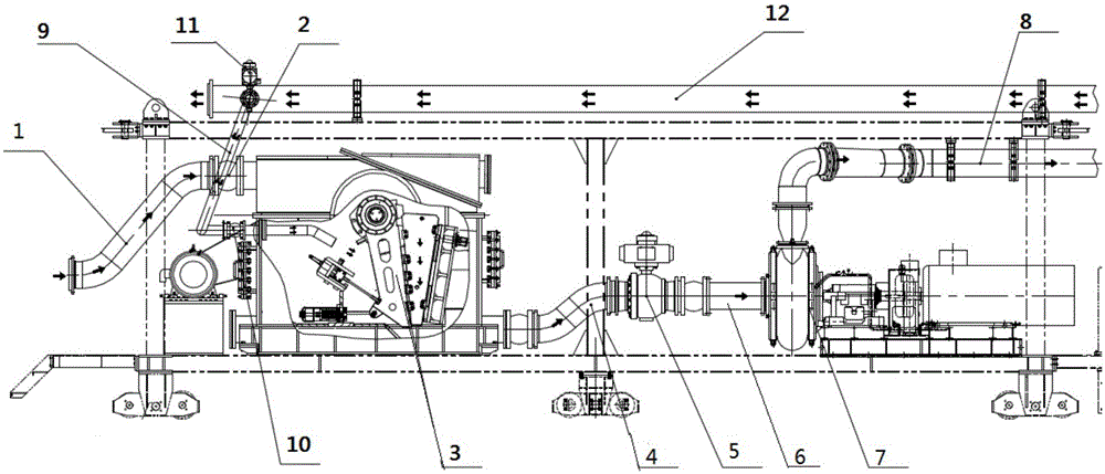 Mud water circulation and stone crushing system for shield tunneling machine