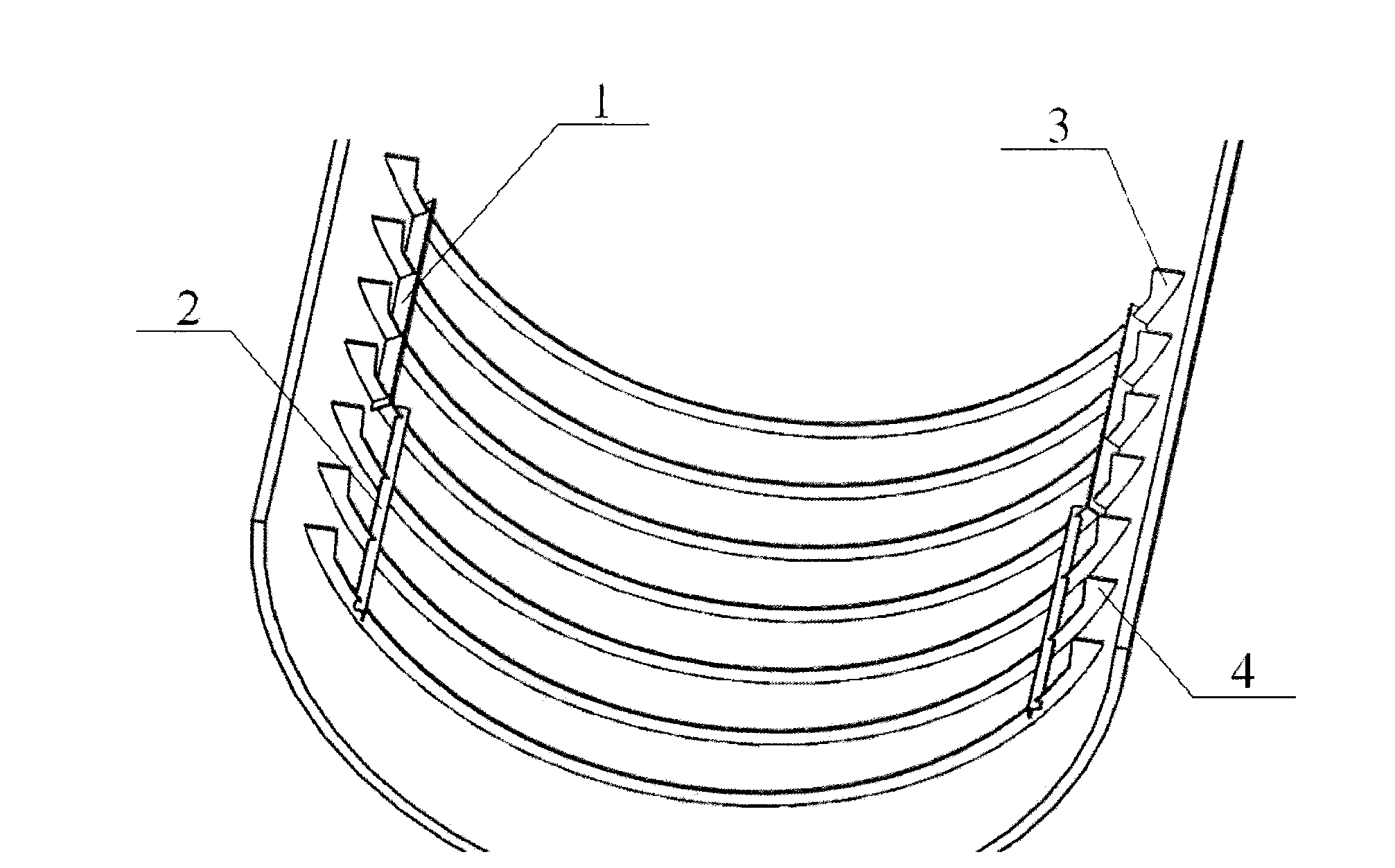 Method for guaranteeing mounting accuracy of tray internal part support ring of pressure container