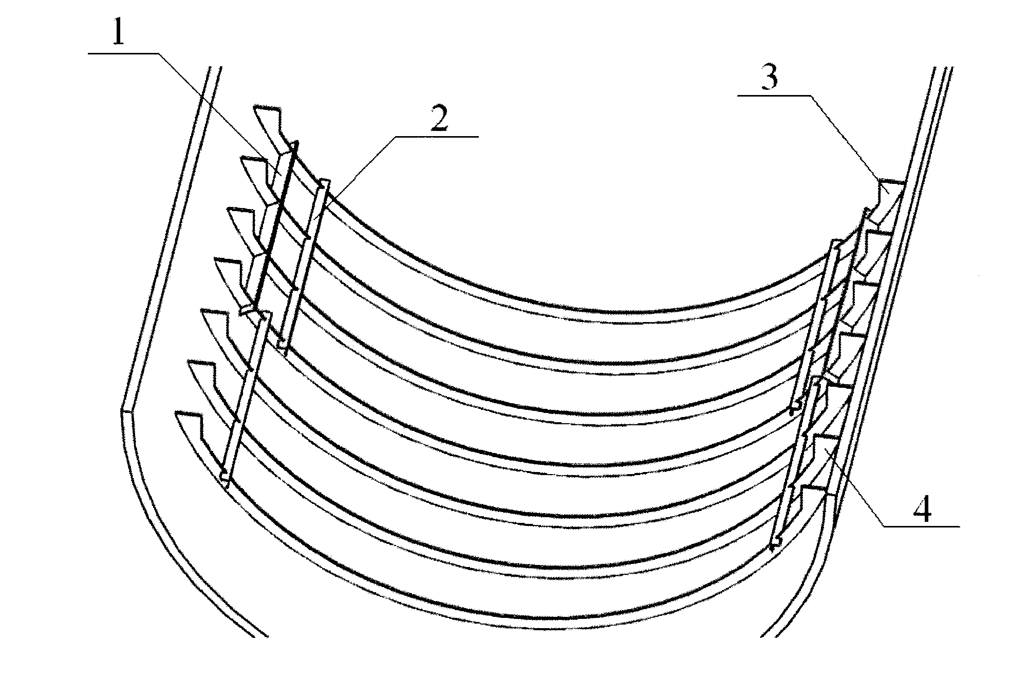 Method for guaranteeing mounting accuracy of tray internal part support ring of pressure container