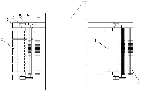 Front and rear end-mounted compaction wheel device for road roller and operation method thereof