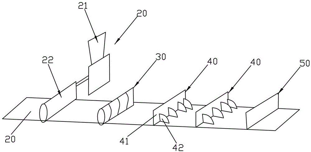 Industrialized production method and filling device for spiced bar