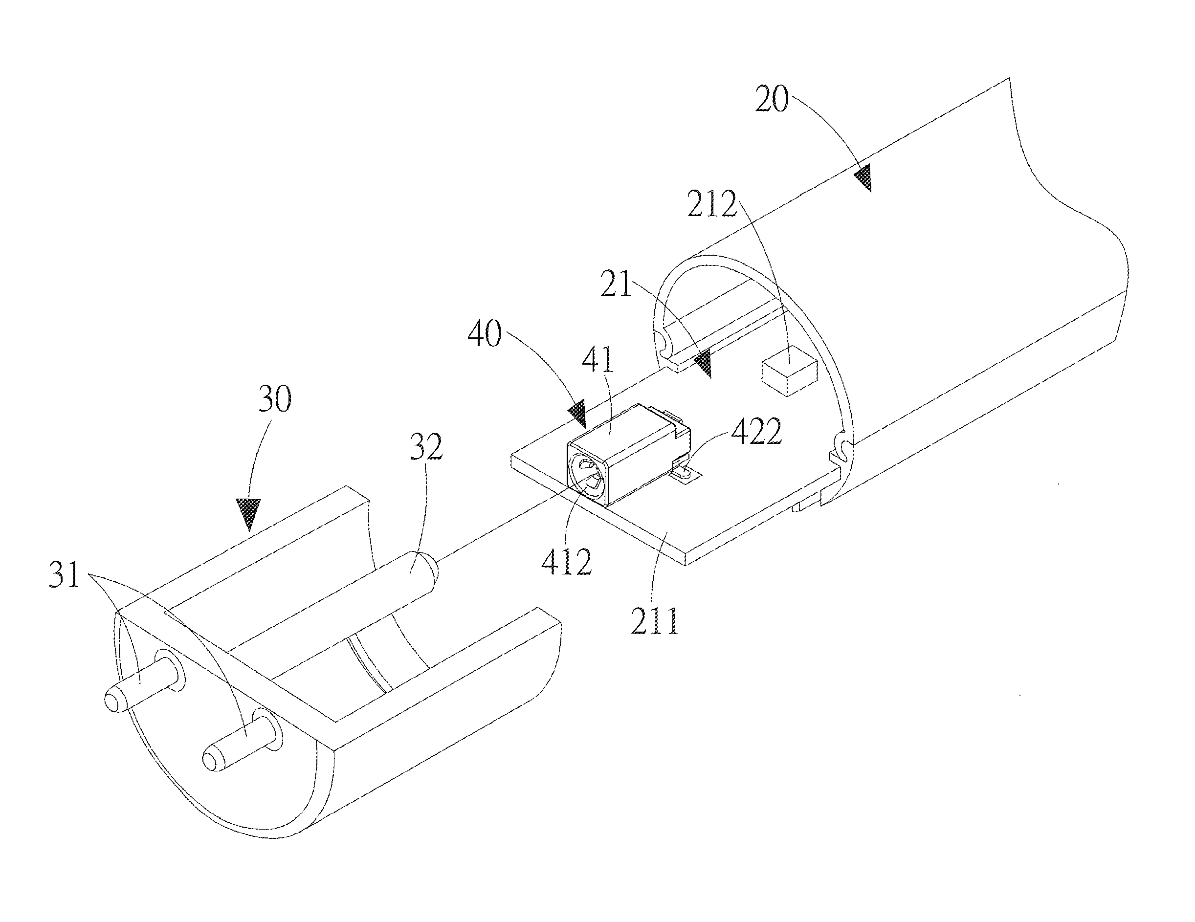 Connector of a light-emitting-diode lamp tube