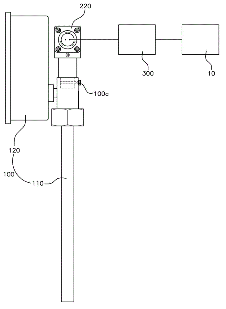 Integrated temperature measuring instrument for cylinder exhaust temperature measurement of marine internal combustion engines