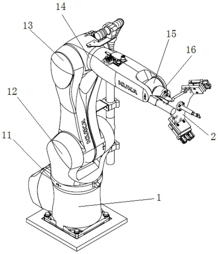 Welding manipulator based on six-axis robot for pole needle and bridge belt welding