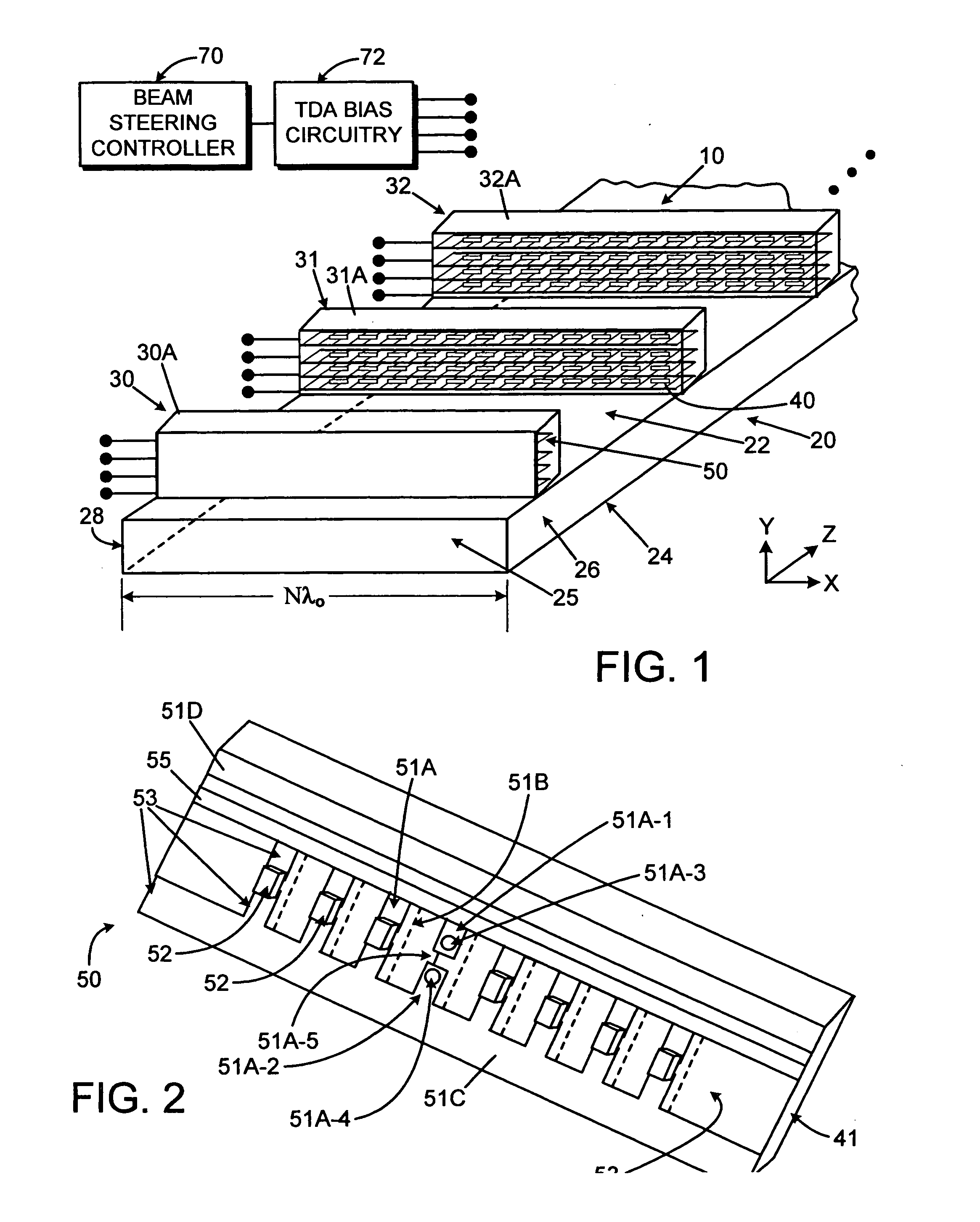 Transverse device array radiator ESA