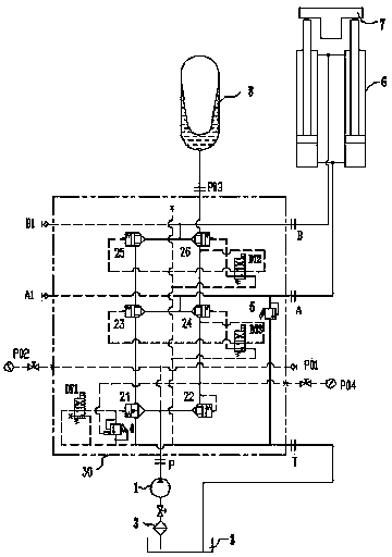 High frequency hammer pile hydraulic system of hydraulic hammer pile machine and hammering cartridge valve of hydraulic hammer pile machine