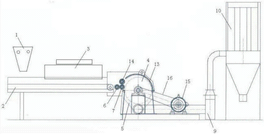 Wood crushing structure