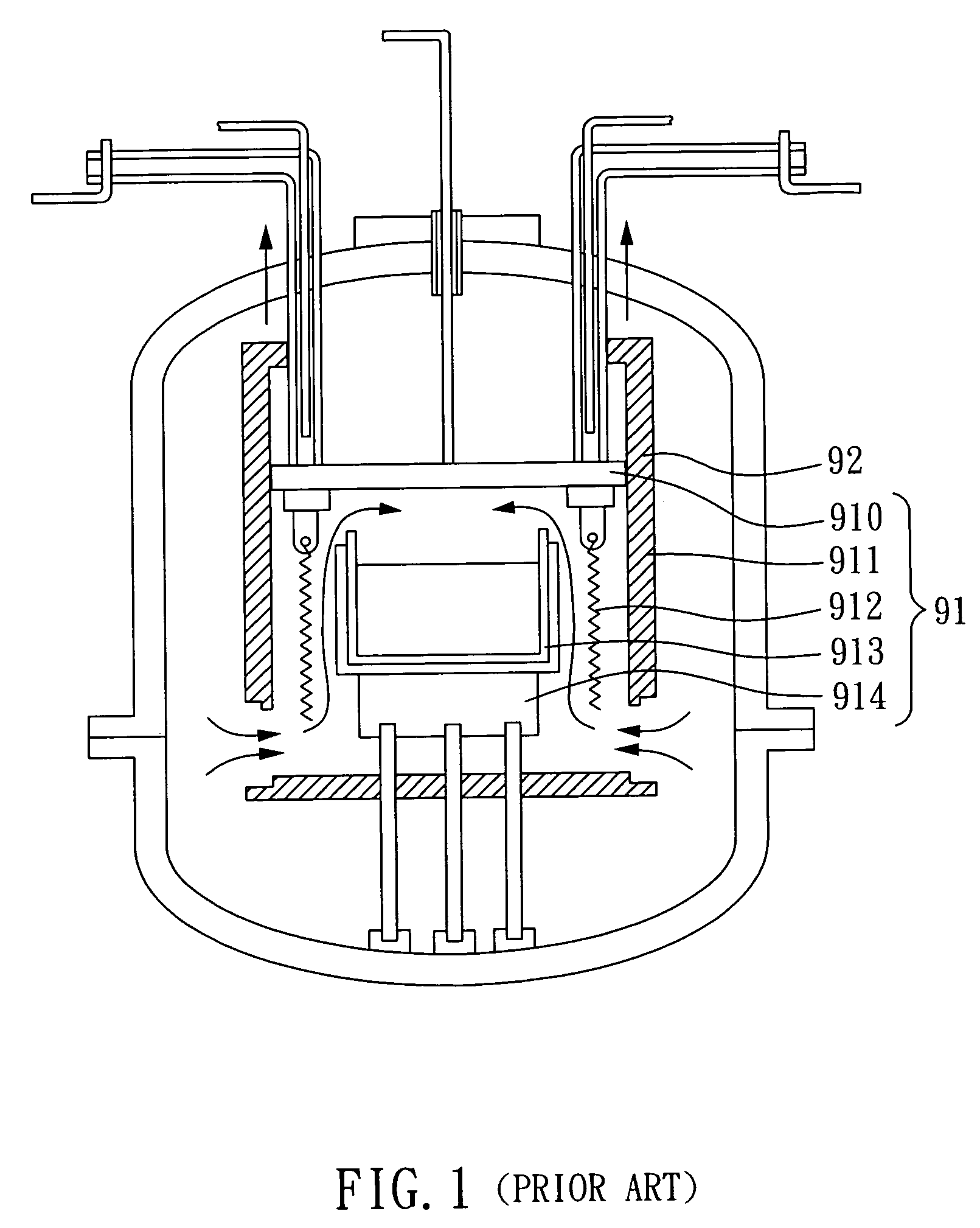 Crystal-growing furnace with convectional cooling structure