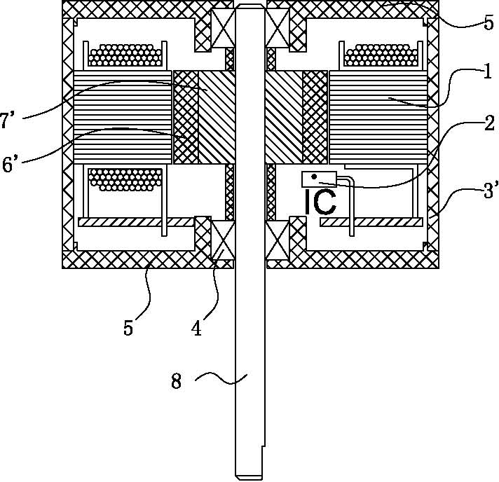 Two-in-one coaxial direct current brushless motor