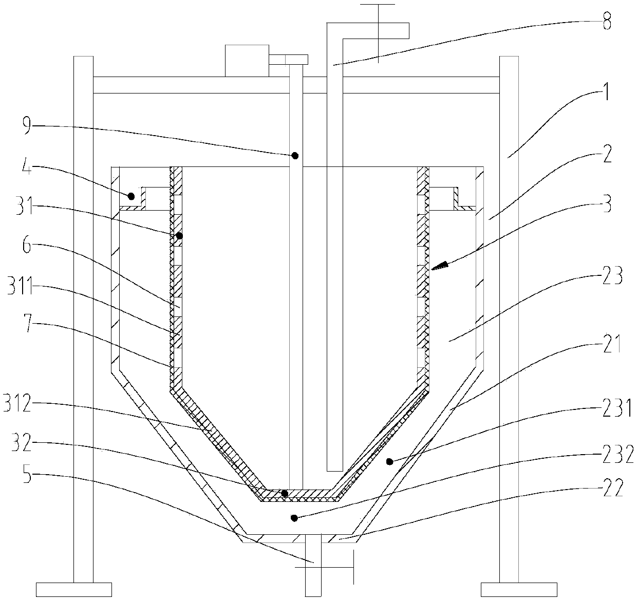 Titanium dioxide sedimentation device