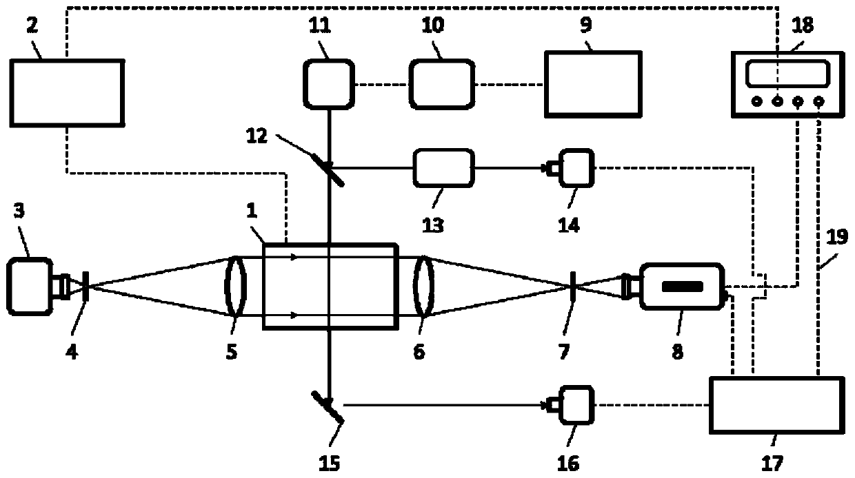 Device and method for simultaneously measuring flame shape and temperature