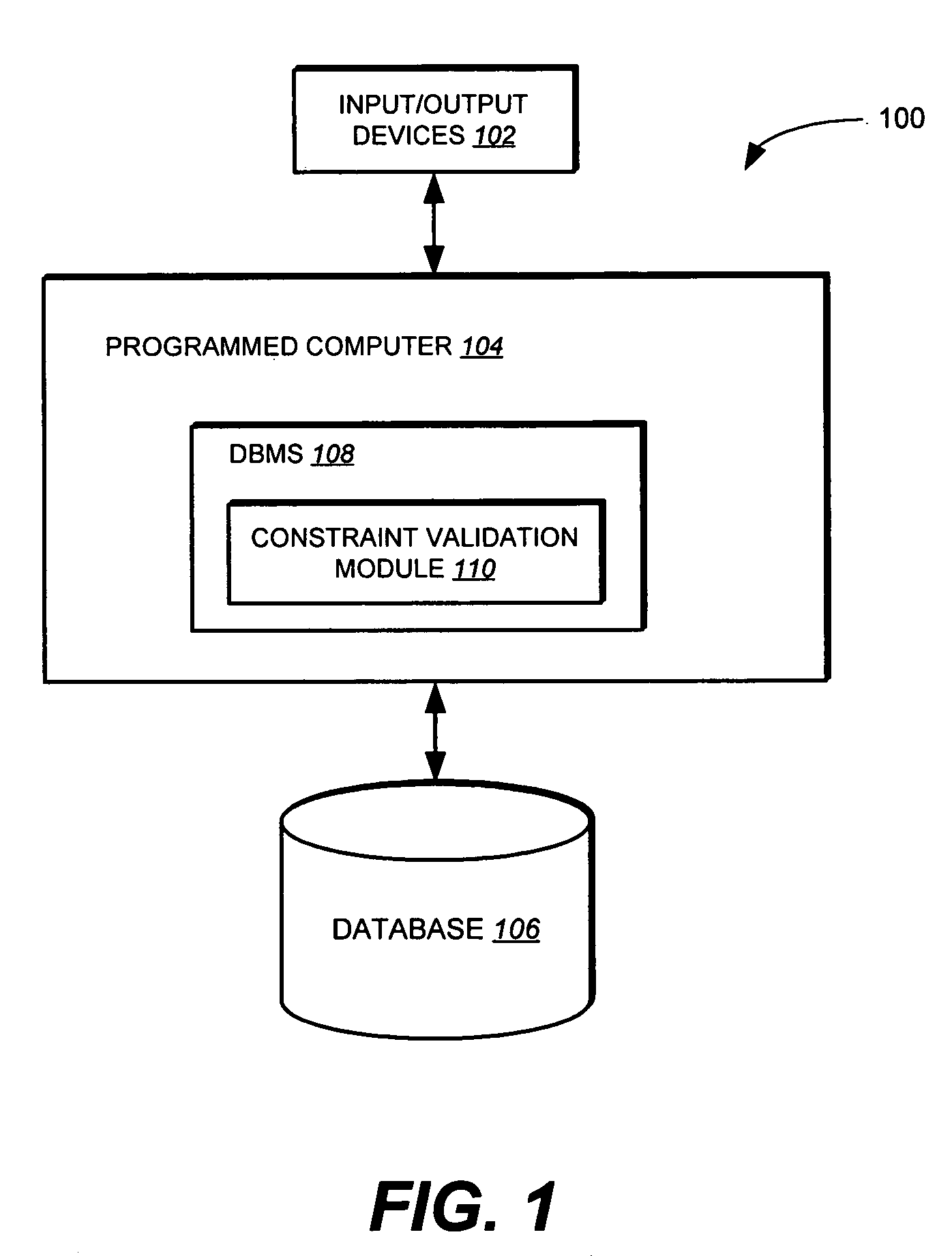 Method and apparatus for reducing overhead of validating constraints in a database