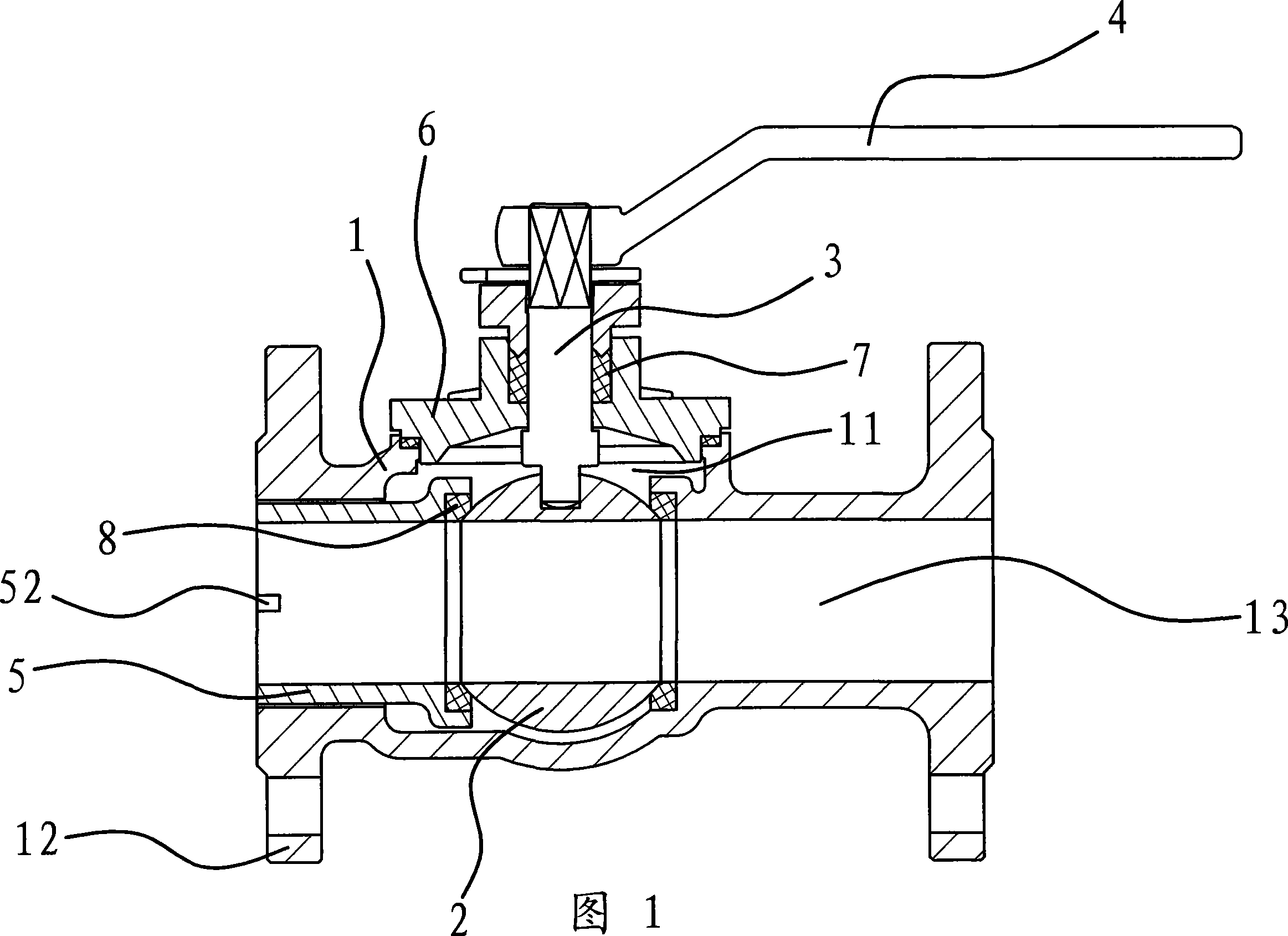 Integral whole-through diameter ball valve