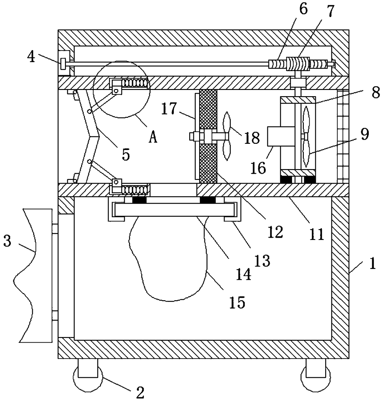 Air filter with filter element being easy to clean