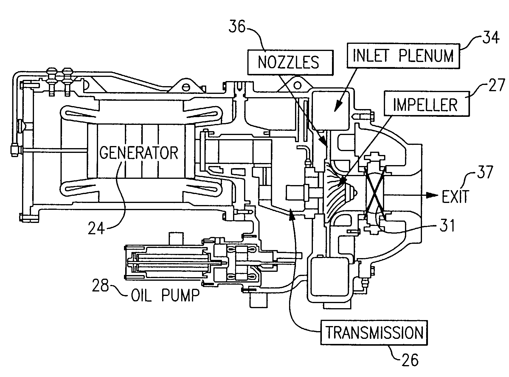 Power generation with a centrifugal compressor