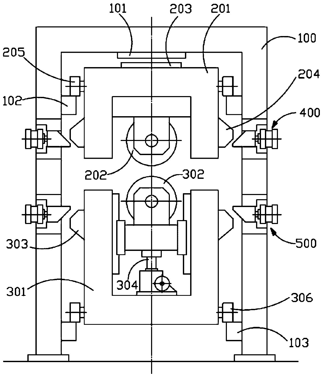 Two-roll coating machine with wedge adjustment