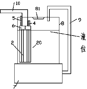 Liquid feeding device provided with buffer limiting pipeline section and connecting part with radial long and narrow slot