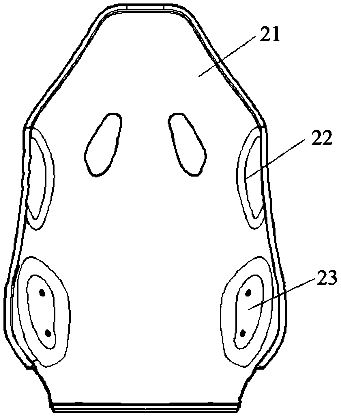 Carbon fiber composite seat backrest framework and design method thereof