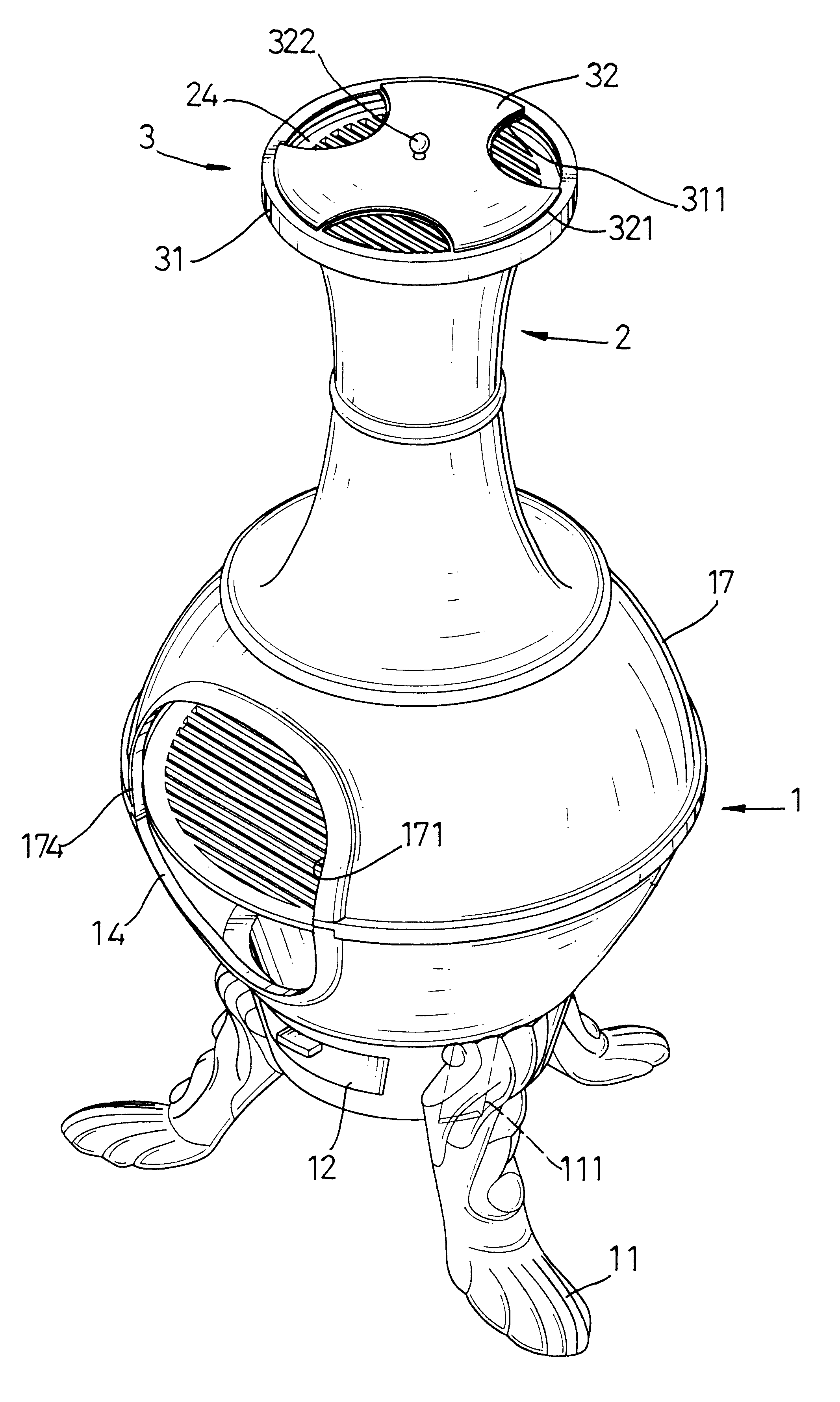 Smoke cooker with a chimney