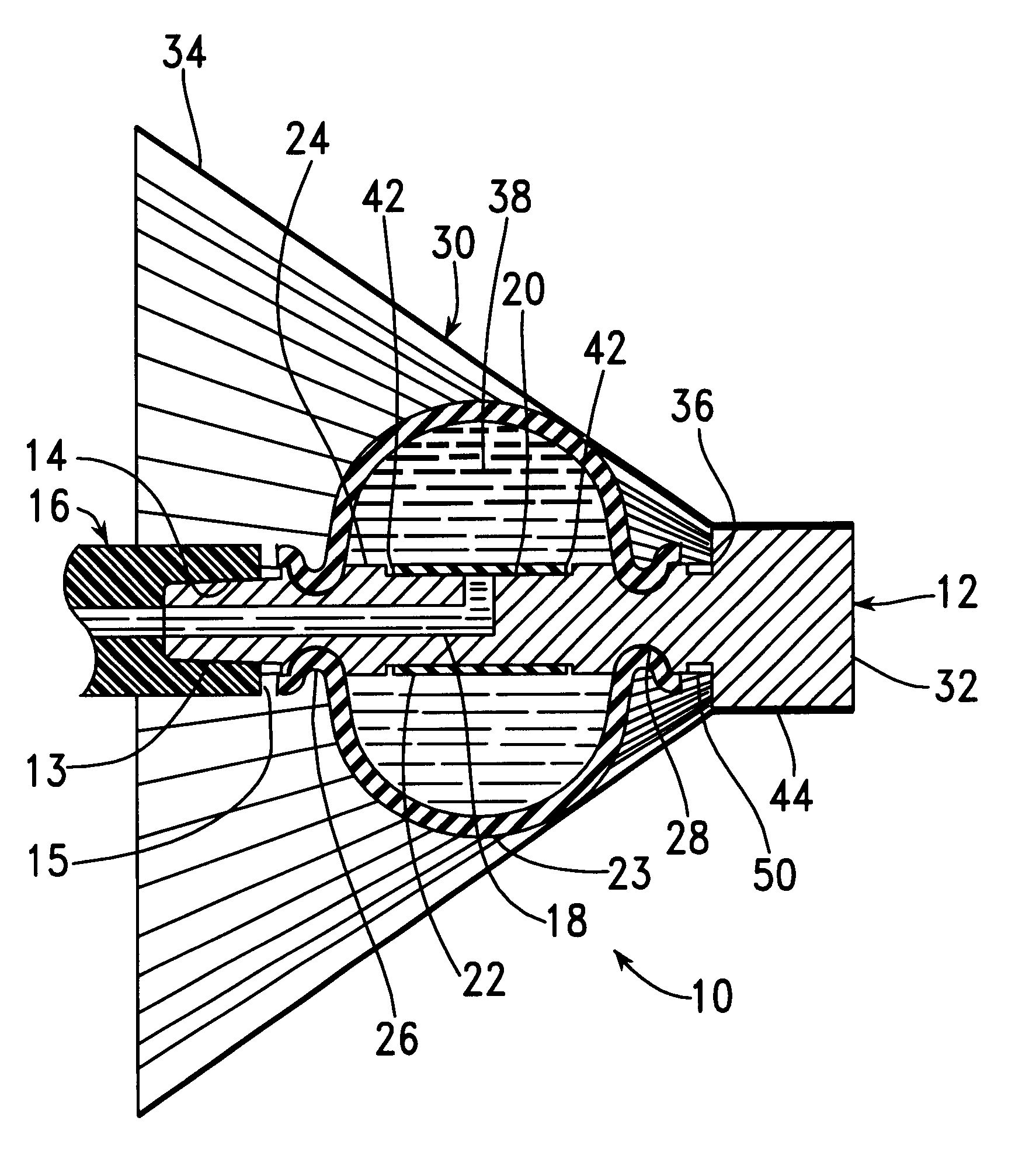 Medullary plug including an external shield and an internal valve