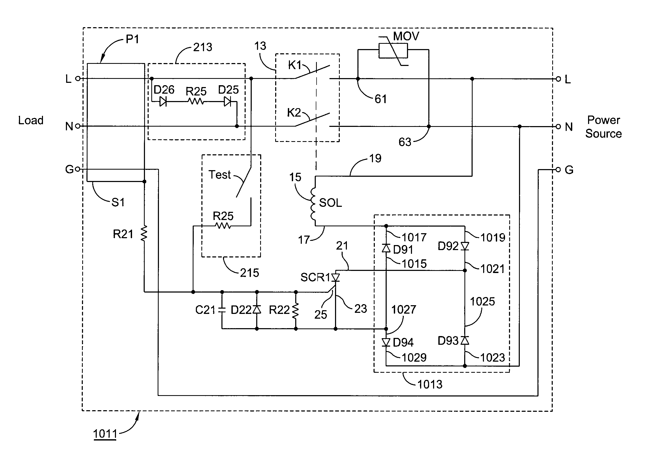 Leakage current detection and interruption (LCDI) device with ignition containment features