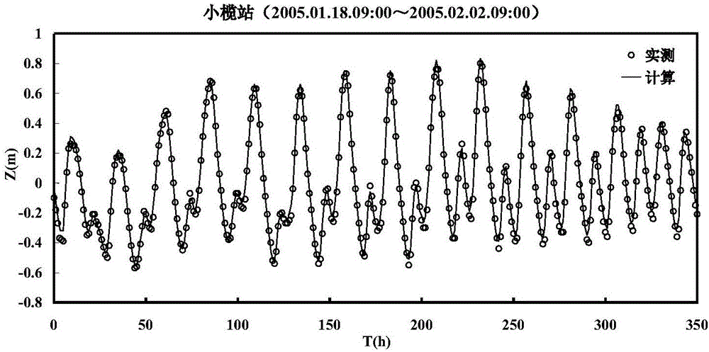 Tidal river network tide level forecasting method based on hydrodynamic force numerical simulation