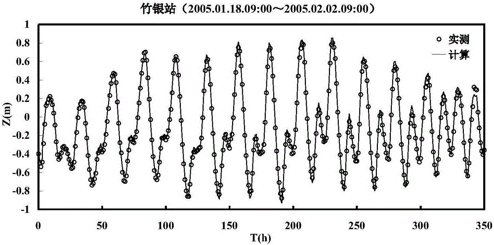 Tidal river network tide level forecasting method based on hydrodynamic force numerical simulation