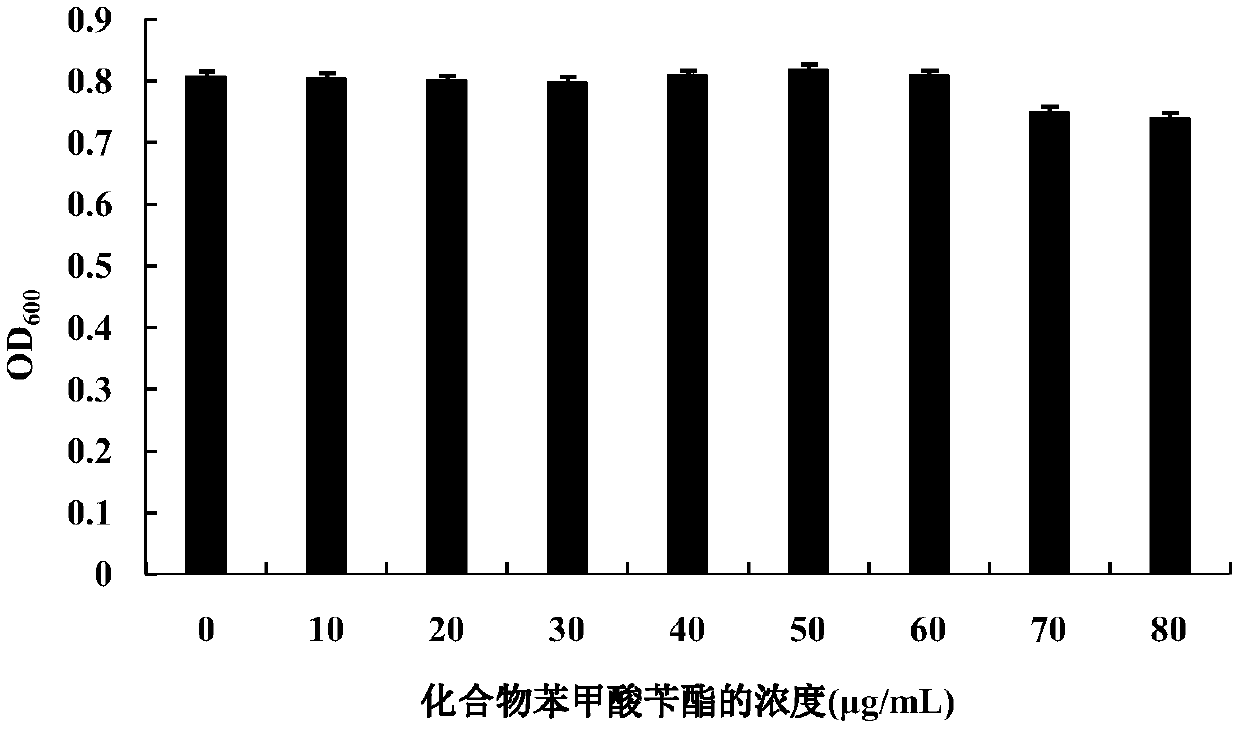 Application of a kind of benzyl benzoate in the preparation of bacterial quorum sensing activity inhibitor