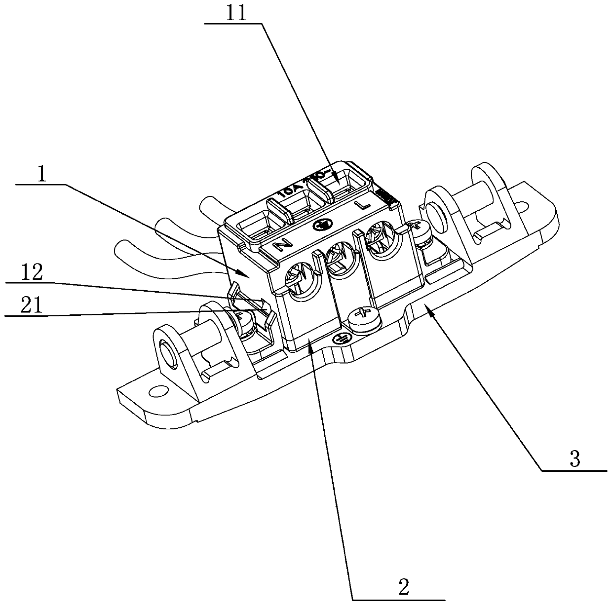 Ground insertion wiring terminal