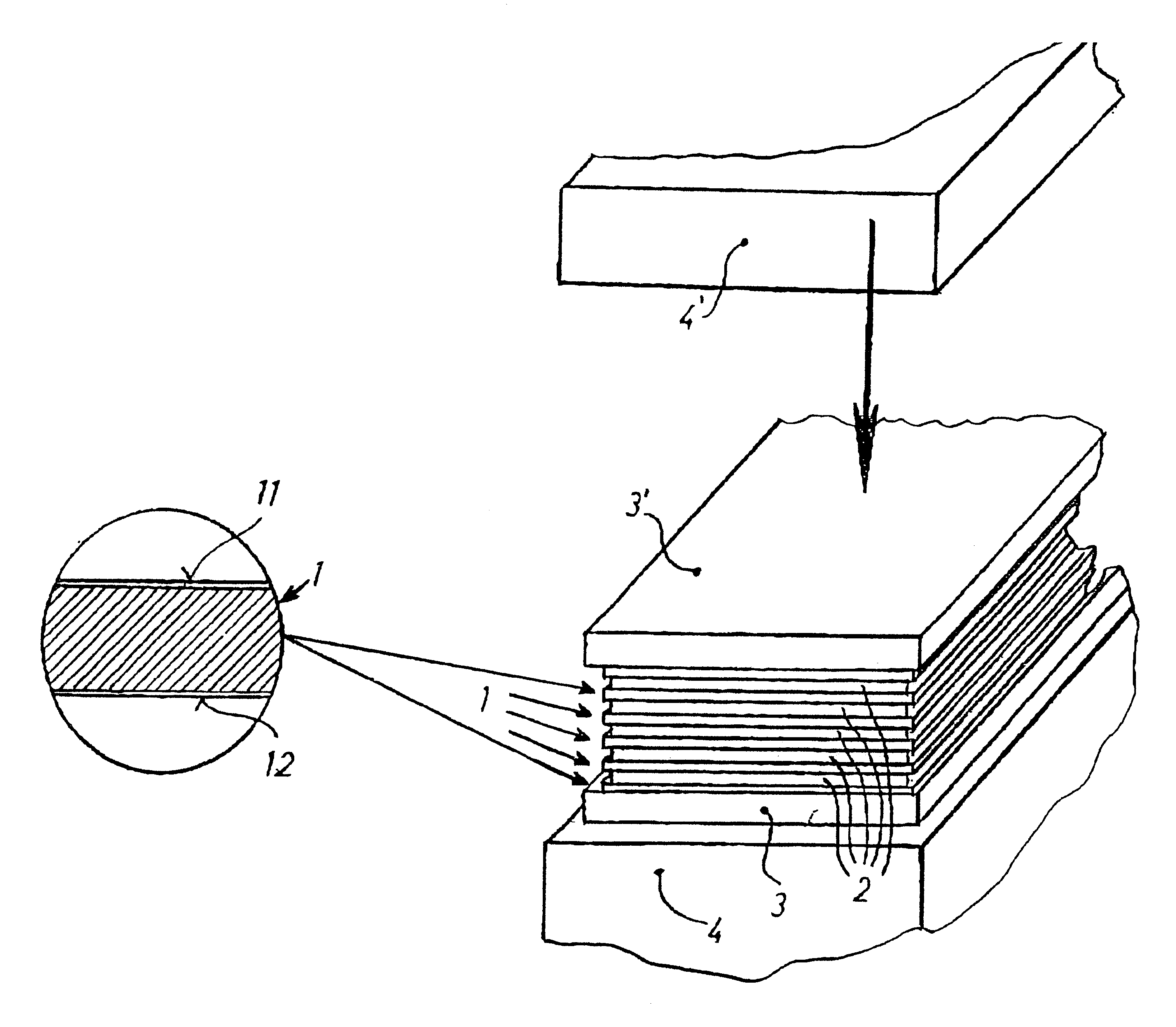 Plate-shaped compression mold, process for producing the same and process for making laminate therewith