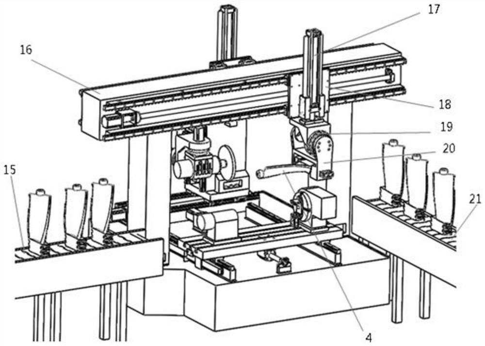 A blade processing machine tool integrating processing and testing