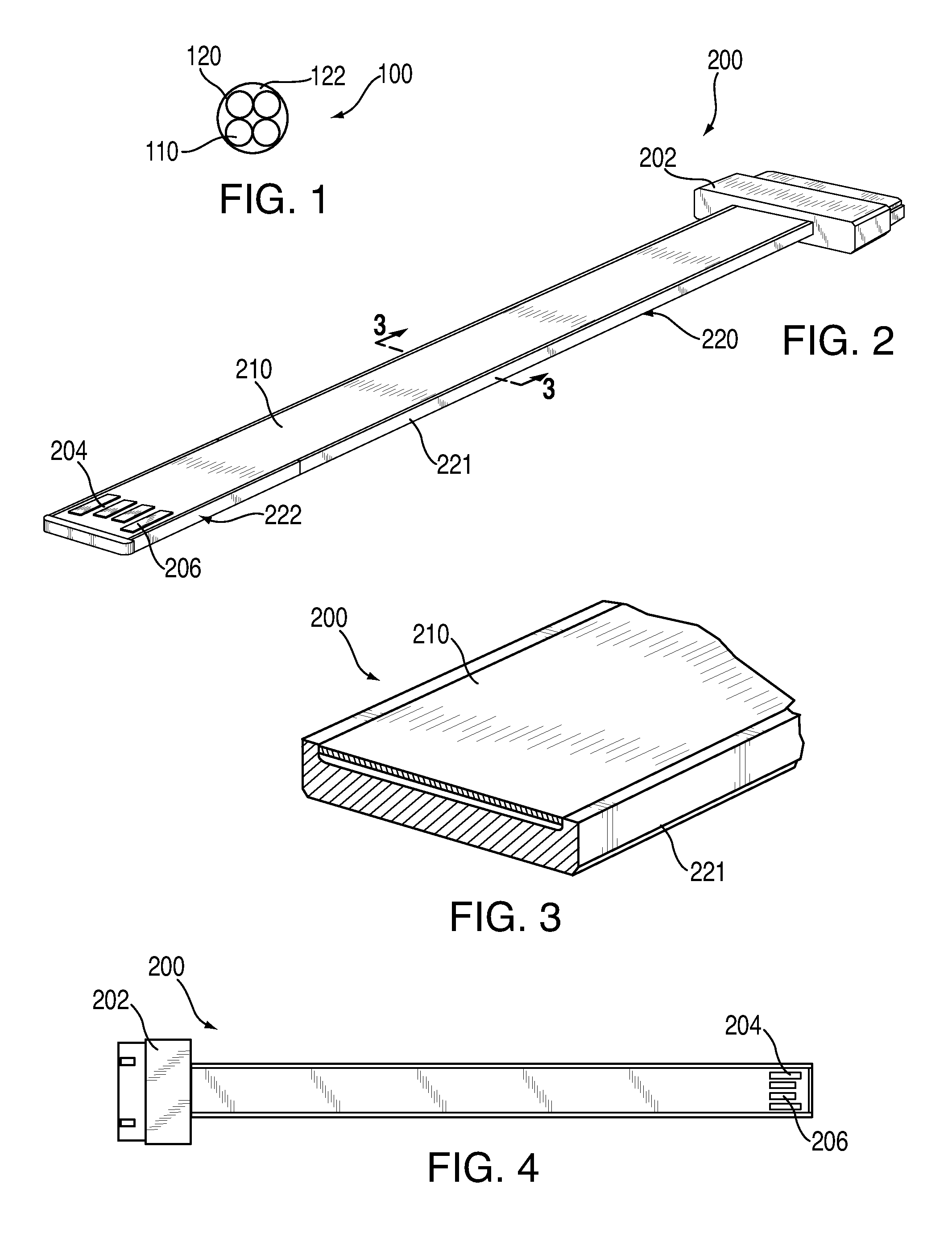 Flat cable for use with an electronic device