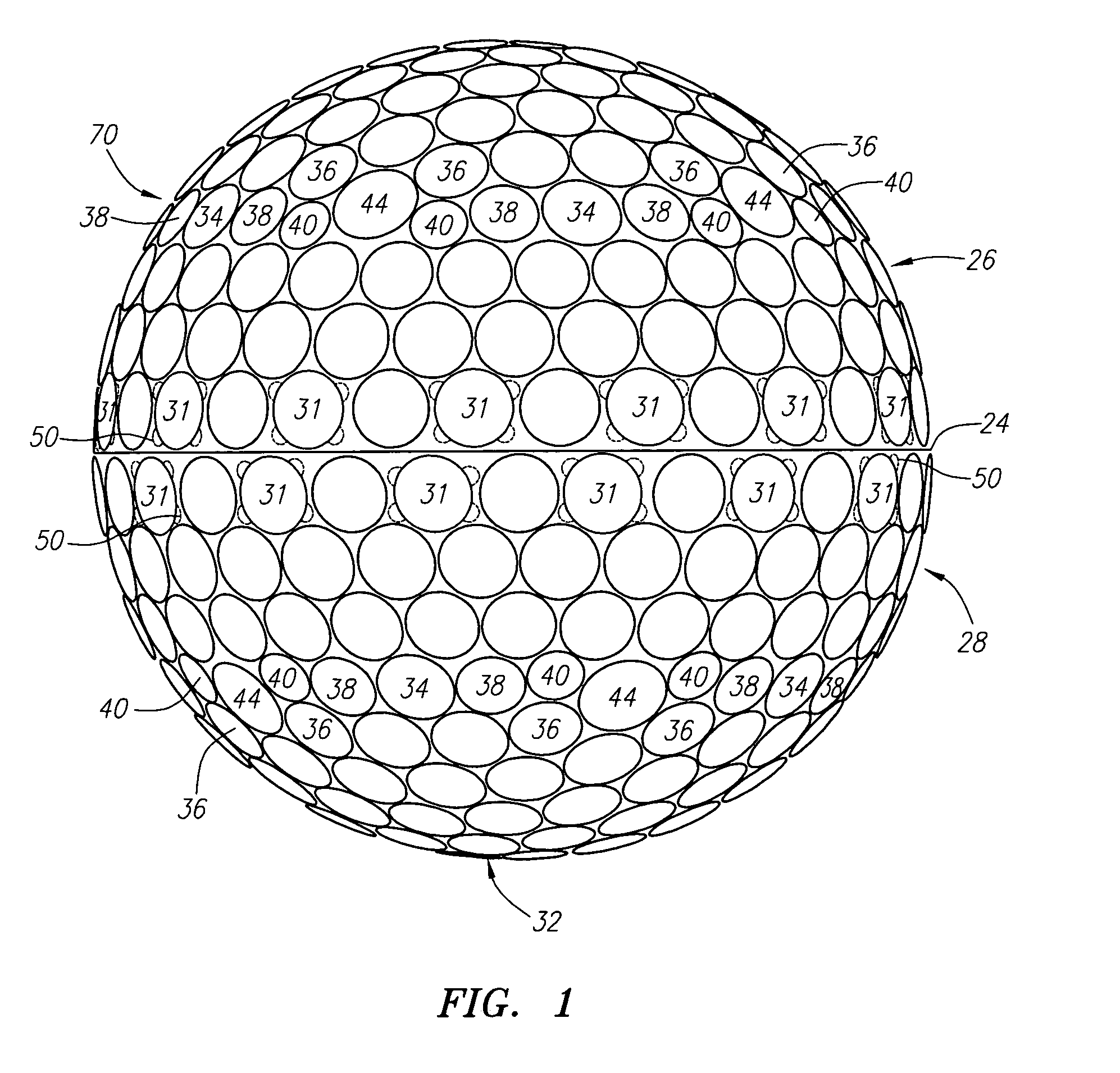 Golf ball with undercut dimples